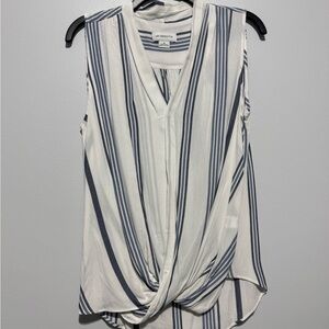 Liz Claiborne Blue and White Striped Blouse